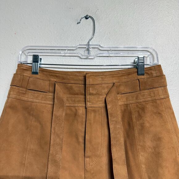 Free People Sand Livin for Love Goat Suede Leather Mini Skirt Sz 4 NWT - Picture 3 of 14